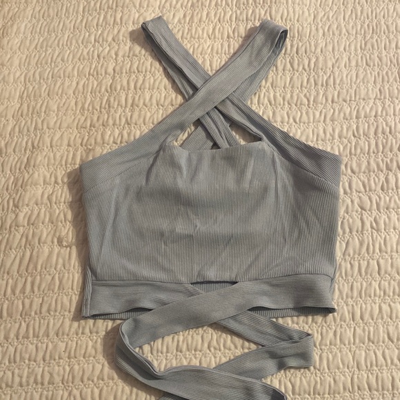 ILLA ILLA Tops - NWT Illa Illa baby blue wrap crop top
